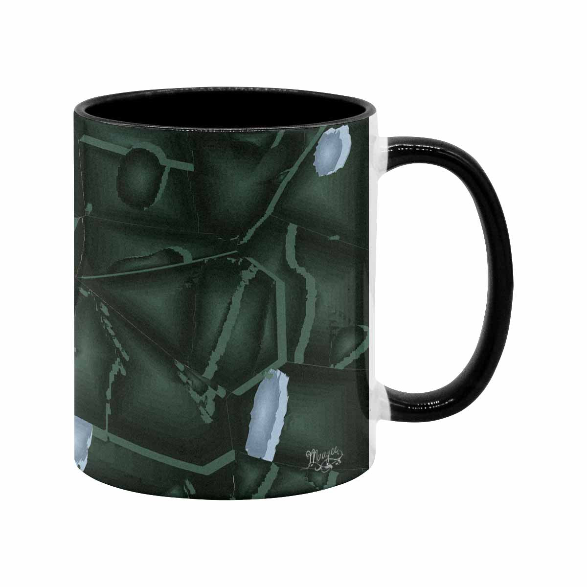 Coffee Mug, tea cup, black core, abstract, design 78