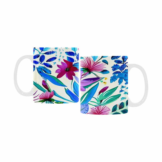 USA made Quality Mug, coffee mug, tea cup, Bright florals, Set 1, Design 19