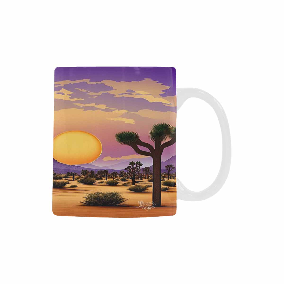 Coffee Mug, tea cup, desert scene, design 5