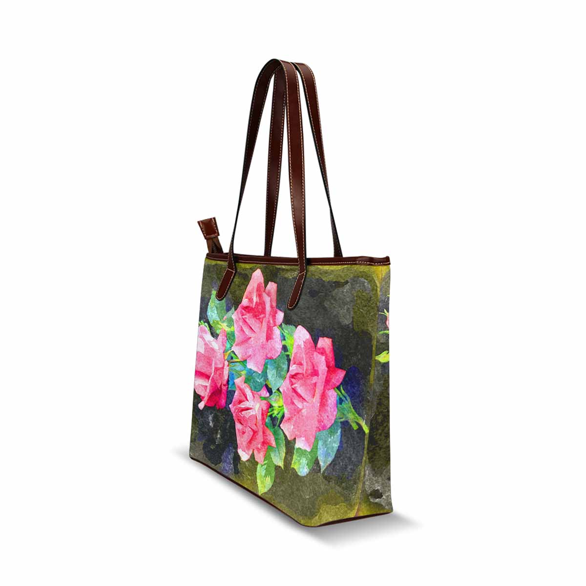 Classic Fabric handbag, watercolor floral, design 108