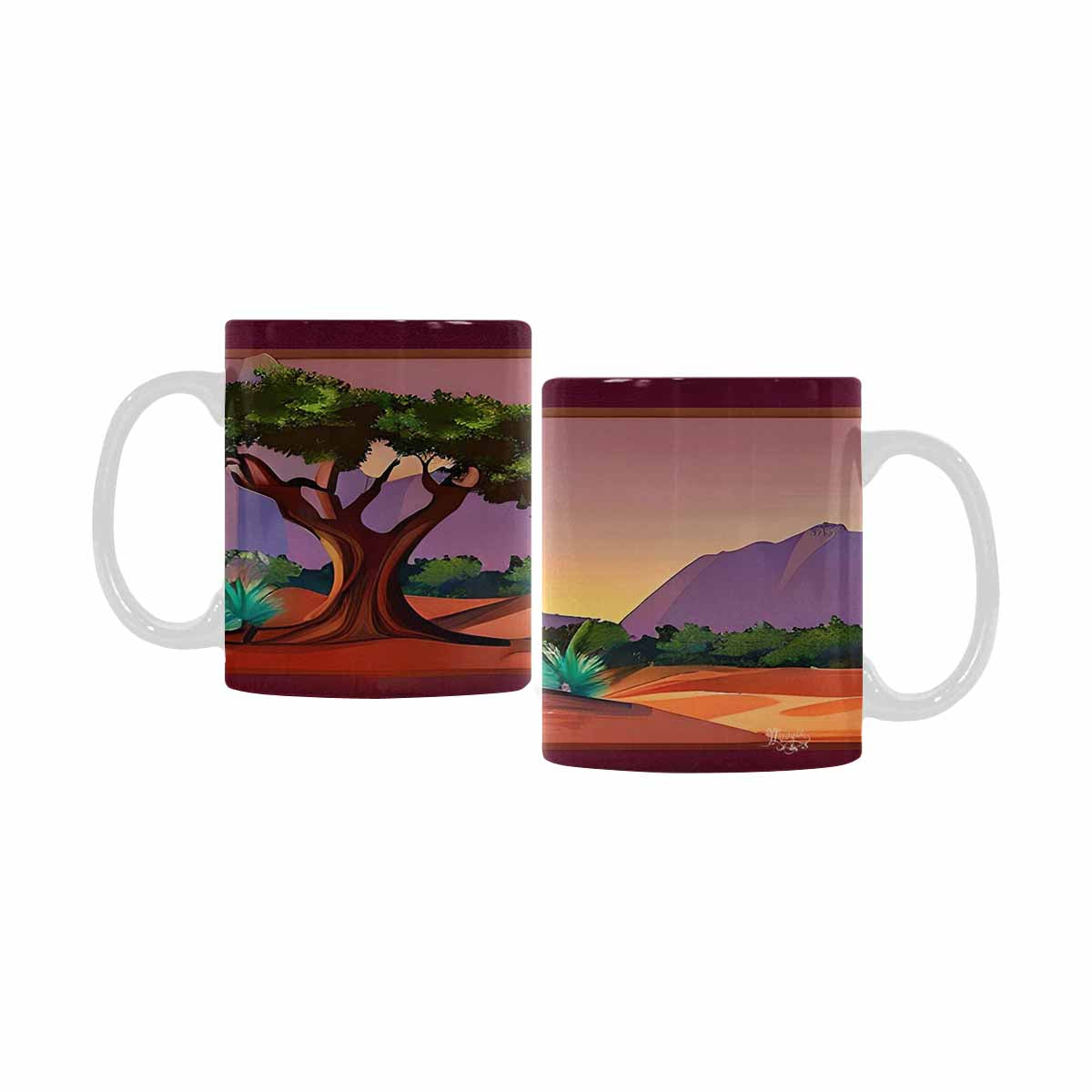 Coffee Mug, tea cup, desert scene, design 87