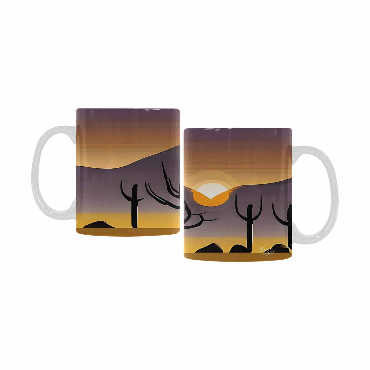 Coffee Mug, tea cup, desert scene, design 34