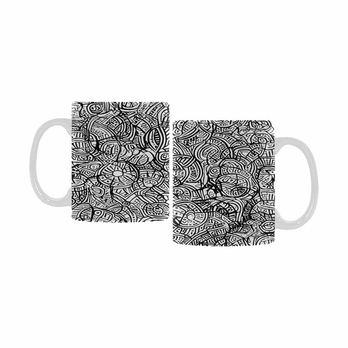 Quality Mug, coffee mug, tea cup, B & W Abstract, Set 1, design 26