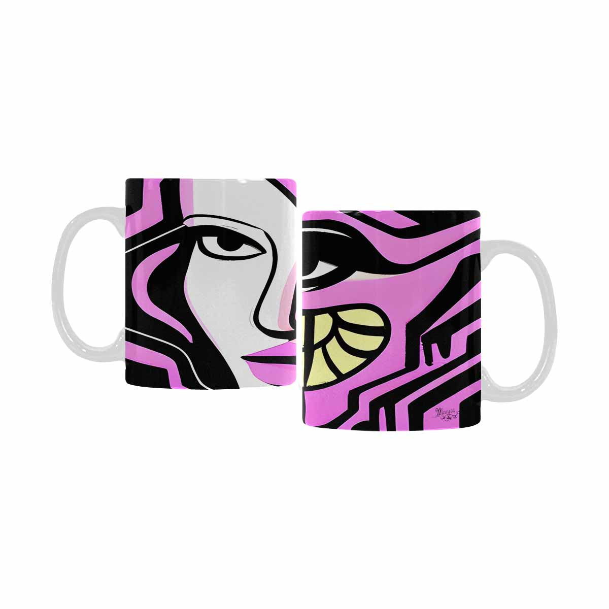 Coffee Mug, tea cup,caucasian Face, design 46