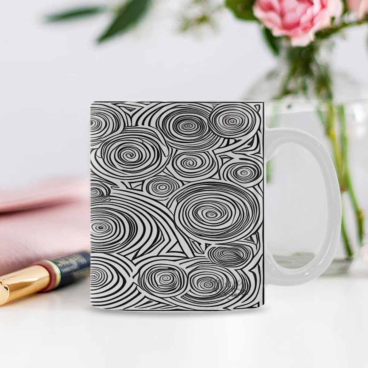 Quality Mug, coffee mug, tea cup, B & W Abstract, Set 1, design 34
