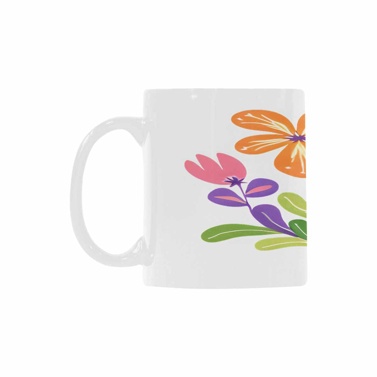 USA made Quality Mug, coffee mug, tea cup, Bright florals, Set 2, design 58