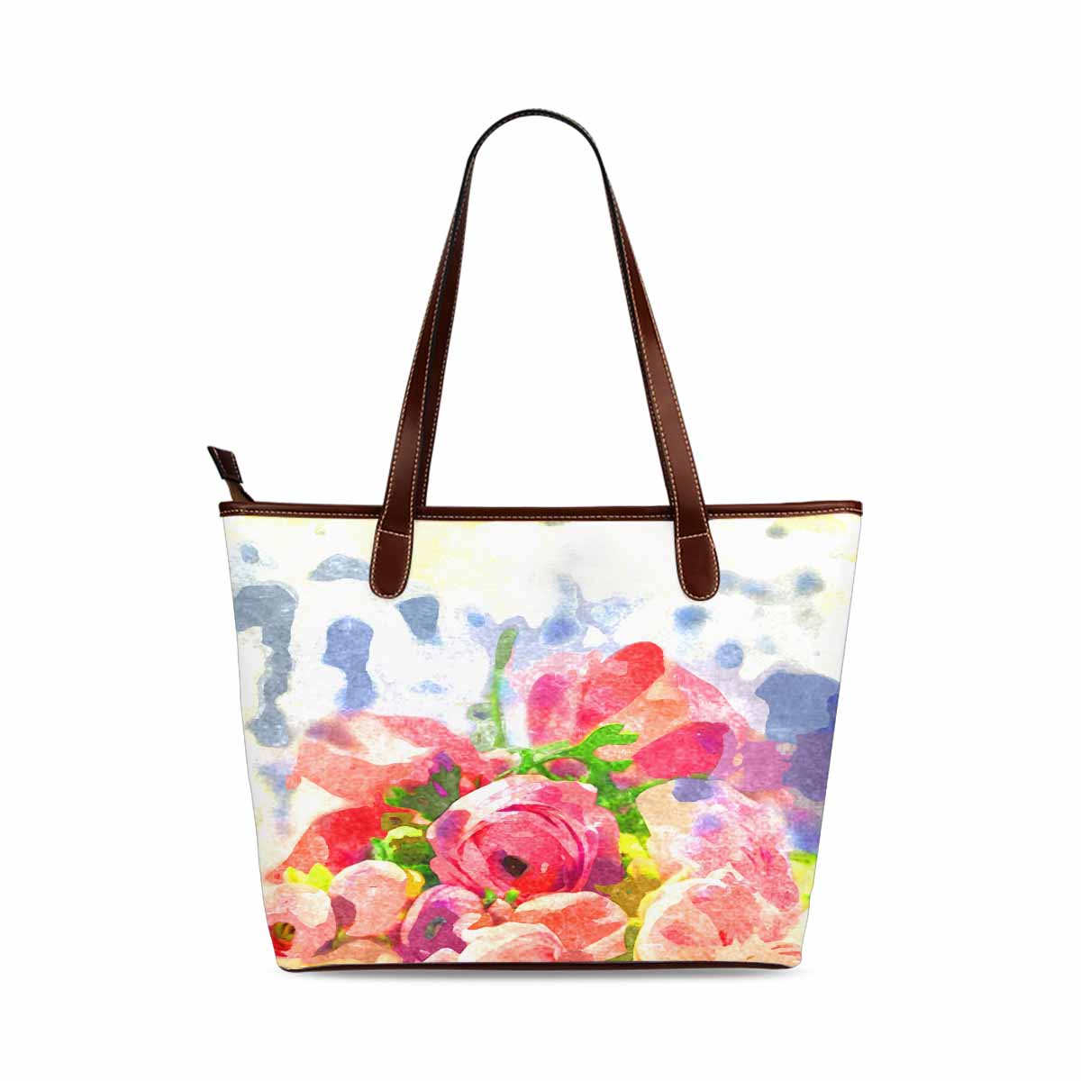 Classic Fabric handbag, watercolor floral, design 228