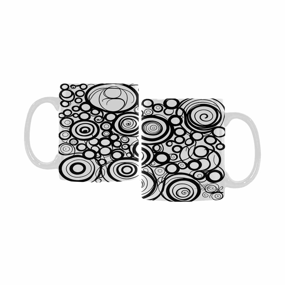 Quality Mug, coffee mug, tea cup, B & W Abstract, Set 1, design 33