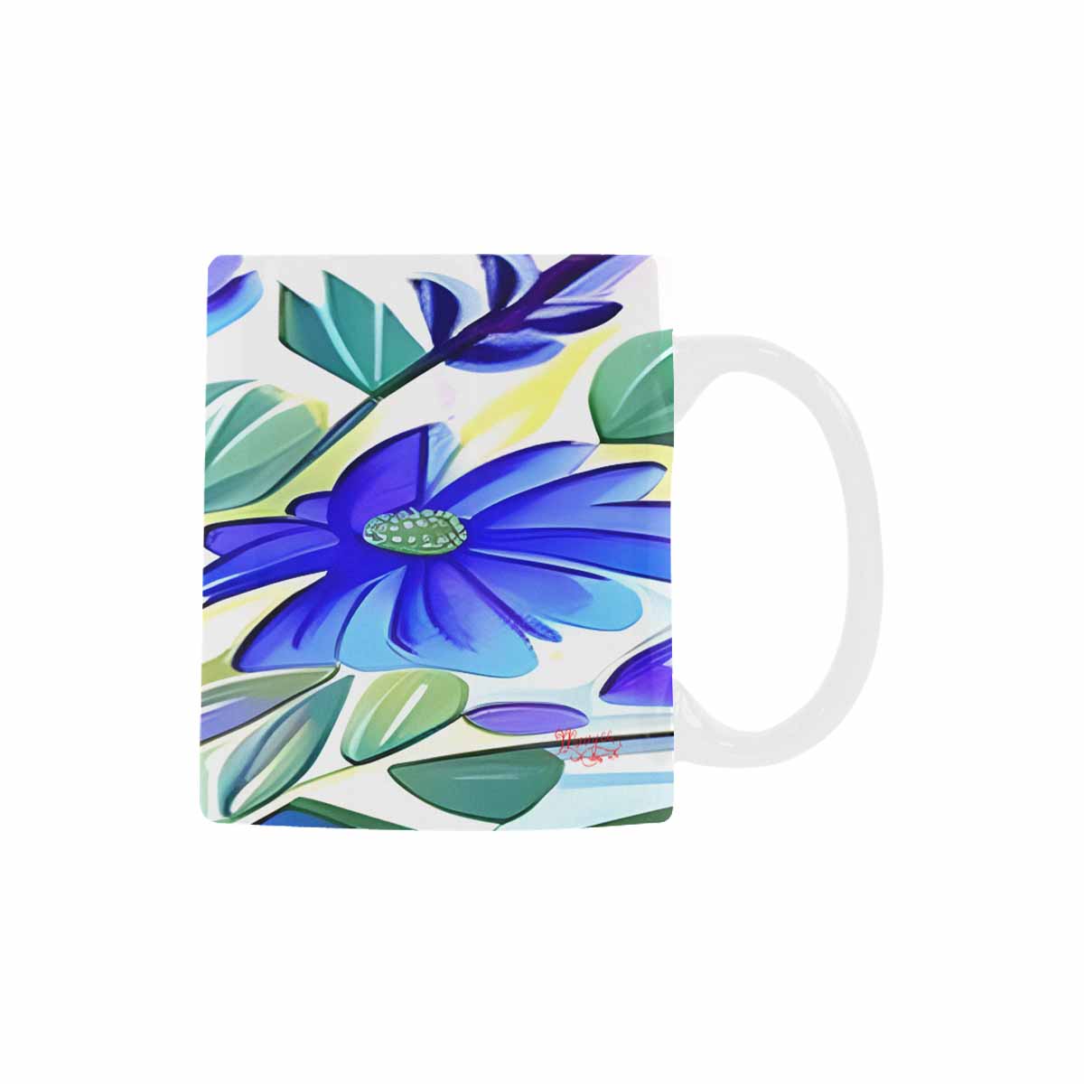 USA made Quality Mug, coffee mug, tea cup, Bright florals, Set 1, Design 58