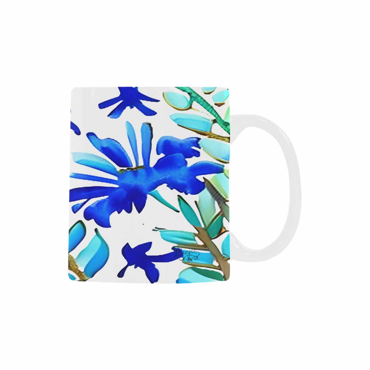 USA made Quality Mug, coffee mug, tea cup, Bright florals, Set 1A, Design 85