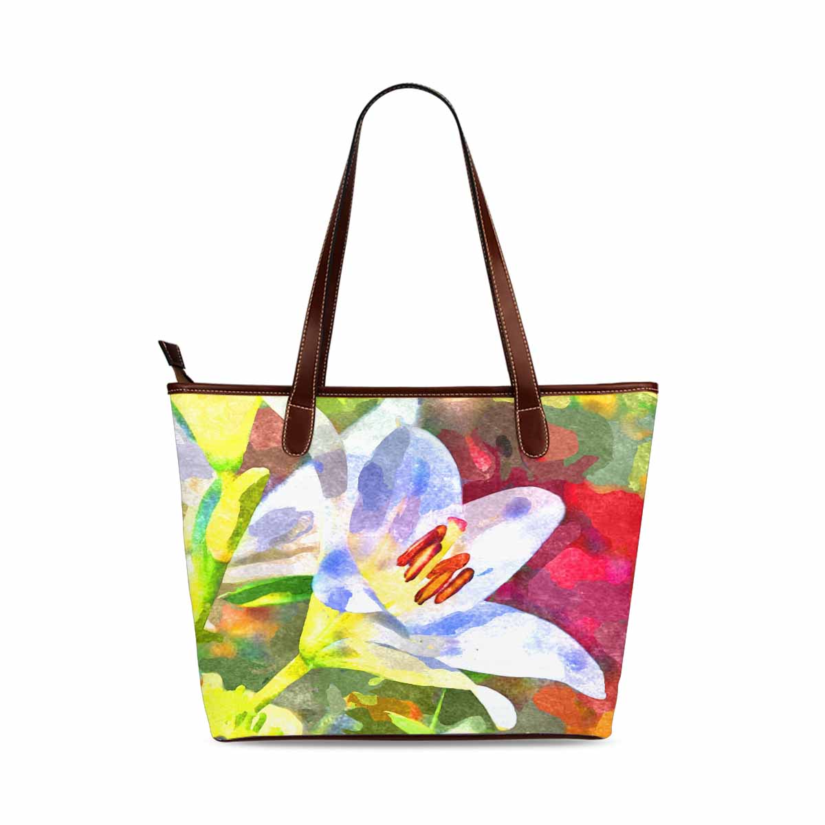 Classic Fabric handbag, watercolor floral, design 147