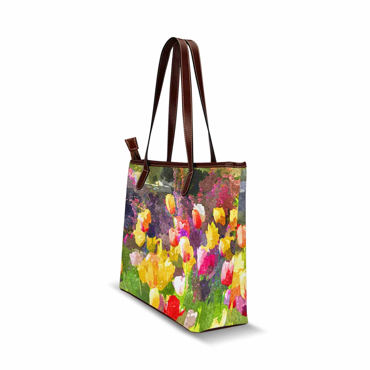 Classic Fabric handbag, watercolor floral, design 254