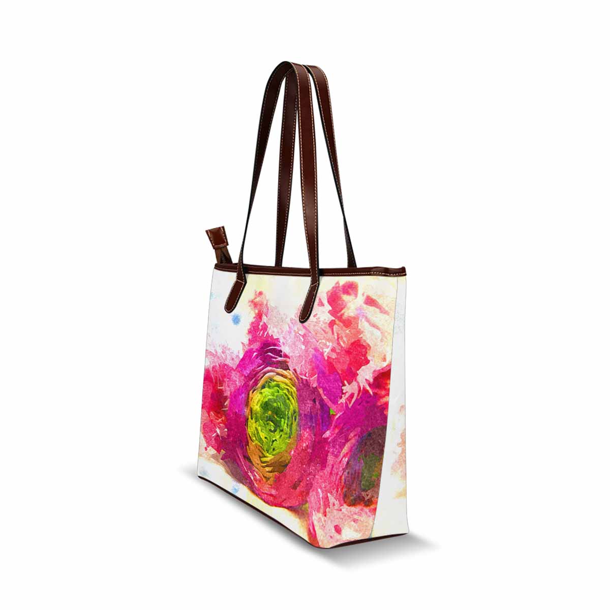 Classic Fabric handbag, watercolor floral, design 8