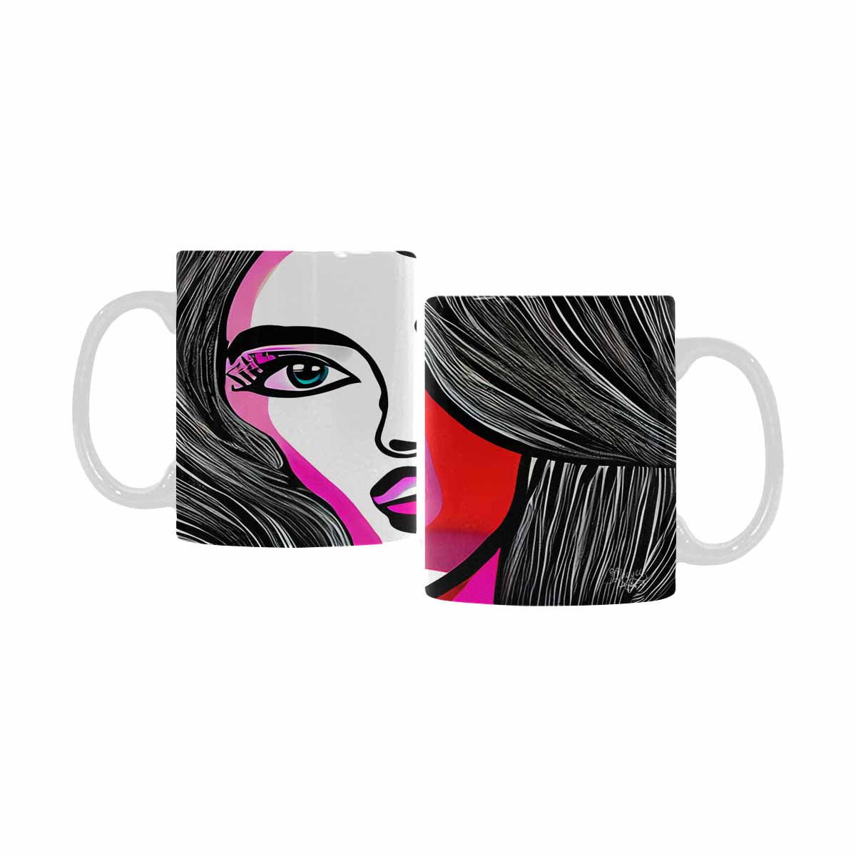 Coffee Mug, tea cup,caucasian Face, design 47