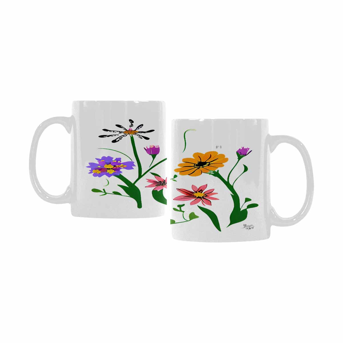 Quality Mug, coffee mug, tea cup, Bright florals, Set 2, design 92