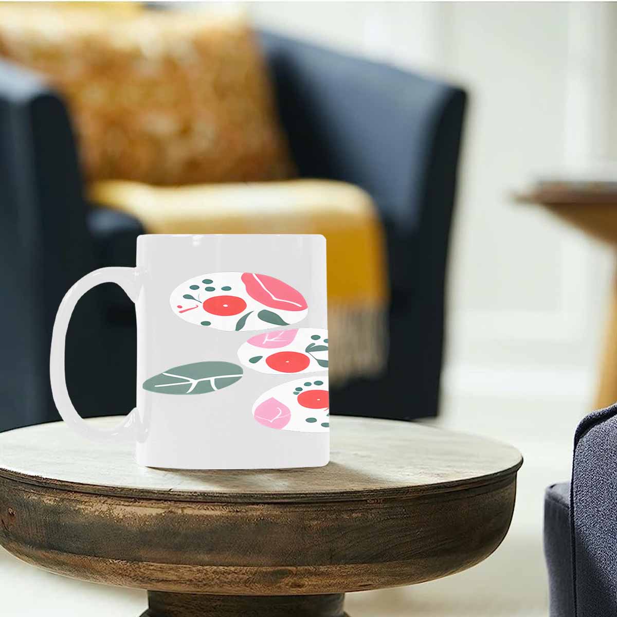 Quality Mug, coffee mug, tea cup, Bright florals, Set 2, design 17