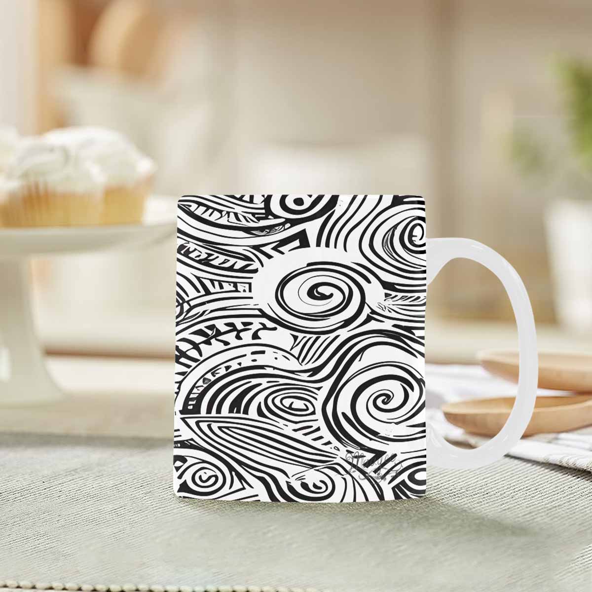 Quality Mug, coffee mug, tea cup, B & W Abstract, Set 1, design 32