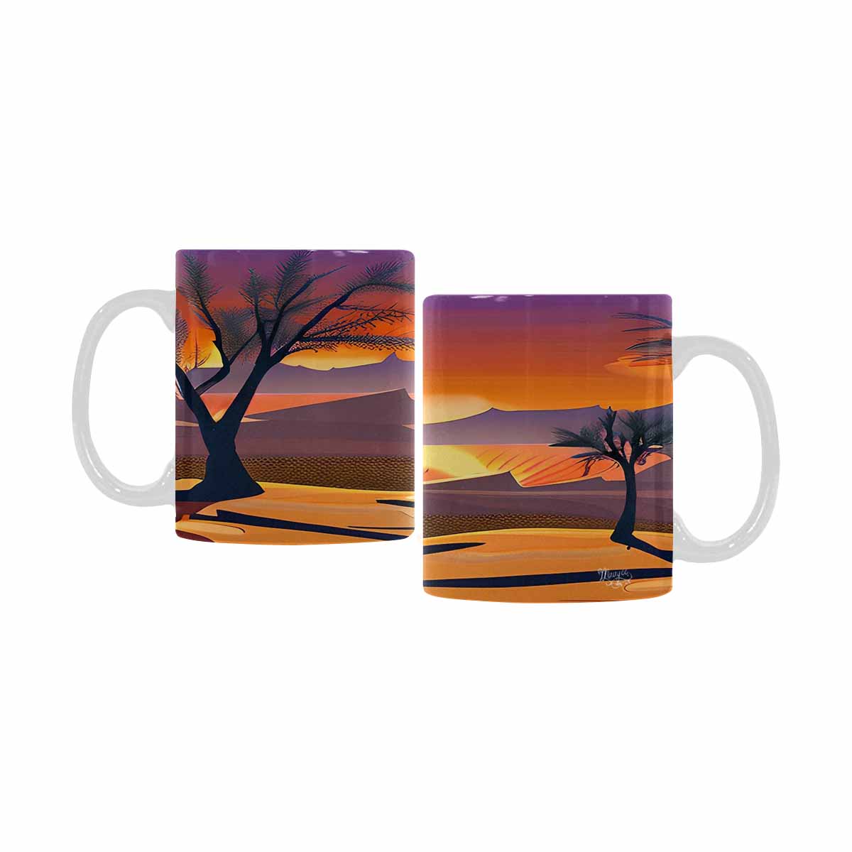 Coffee Mug, tea cup, desert scene, design 59