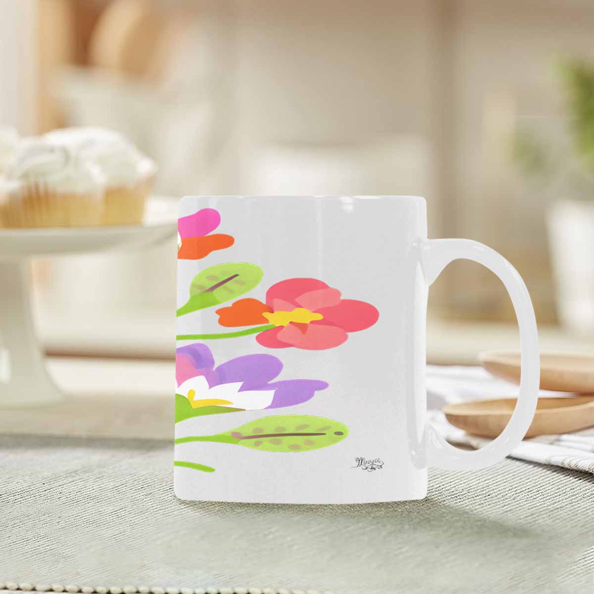 Quality Mug, coffee mug, tea cup, Bright florals, Set 2, design 64