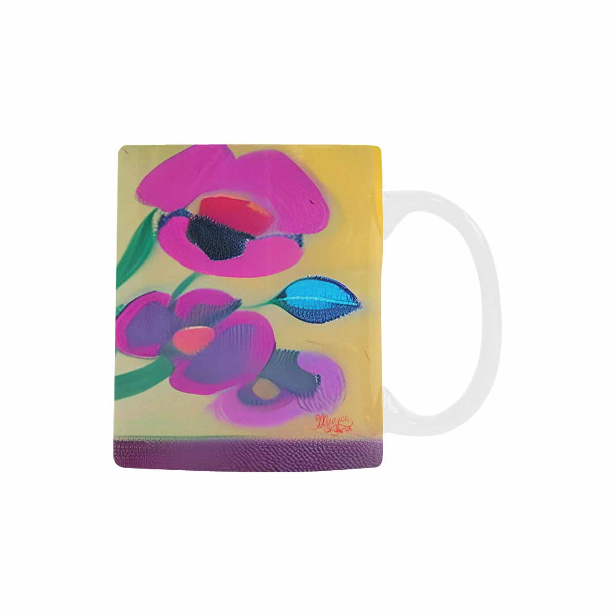 USA made Quality Mug, coffee mug, tea cup, Bright florals, Set 1, Design 67