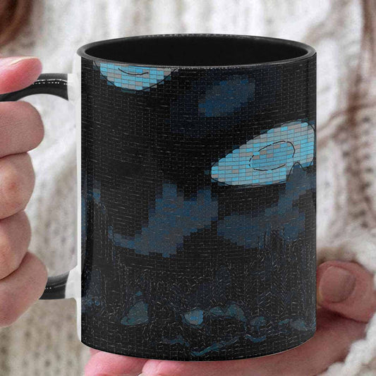 Coffee Mug, tea cup, black core, abstract, design 80