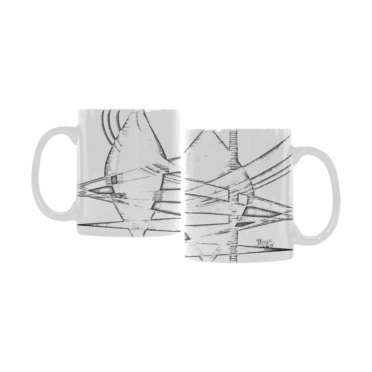 Quality Mug, coffee mug, tea cup, B & W Abstract, Set 1, design 146