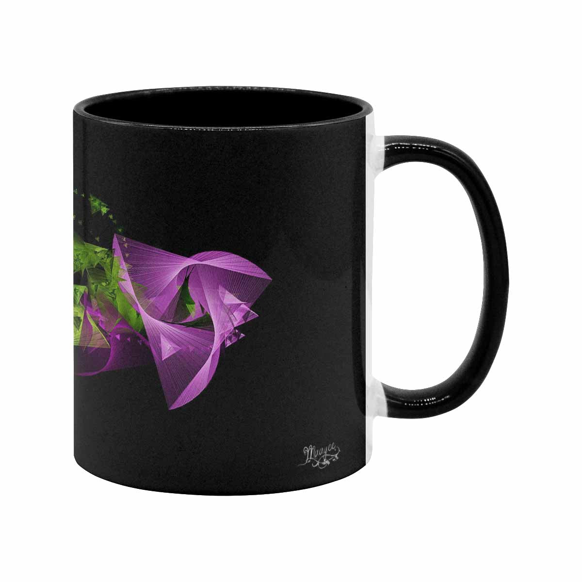 Coffee Mug, tea cup, black core, abstract, design 142