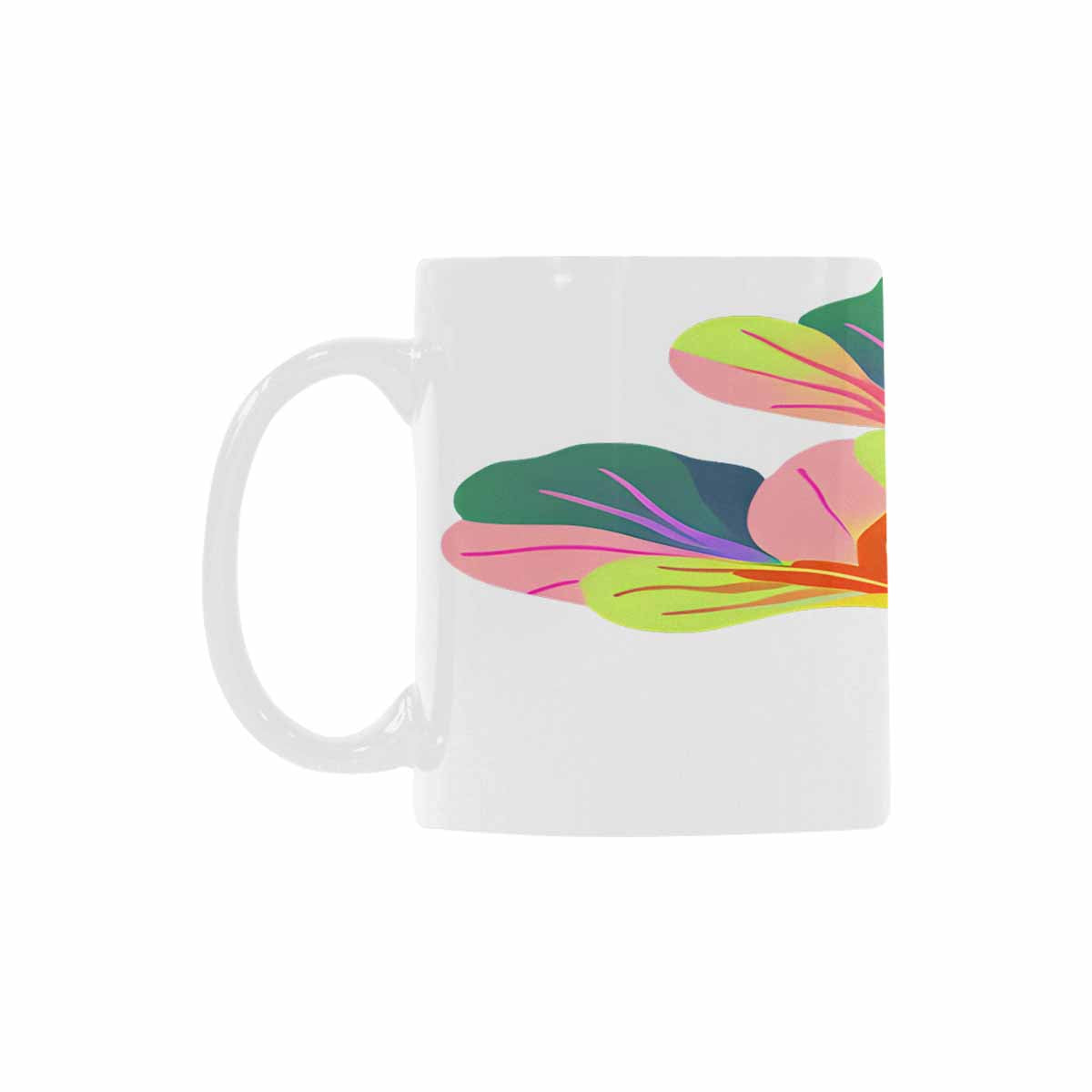 USA made Quality Mug, coffee mug, tea cup, Bright florals, Set 2, design 95