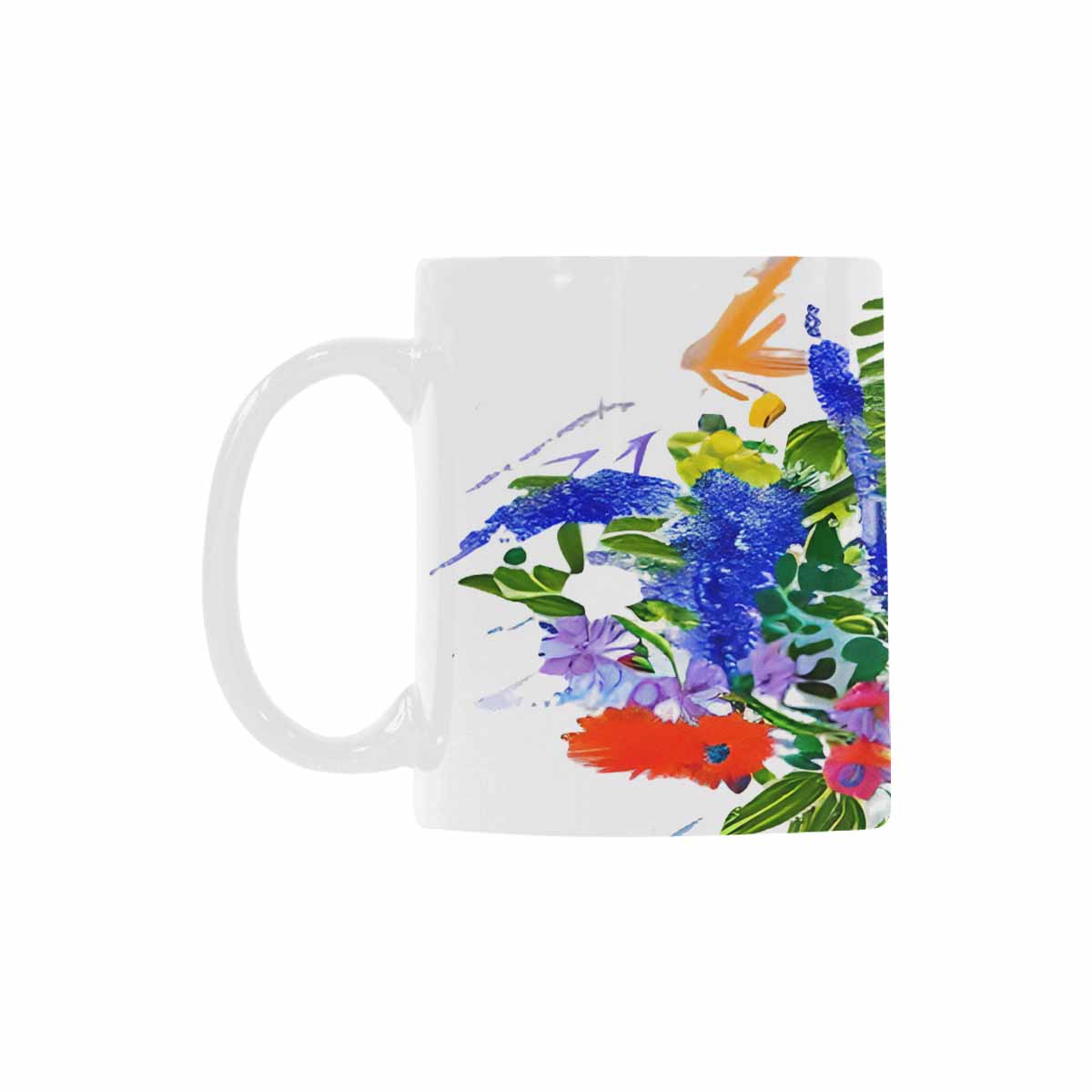 USA made Quality Mug, coffee mug, tea cup, Bright florals, Set 1A, Design 11