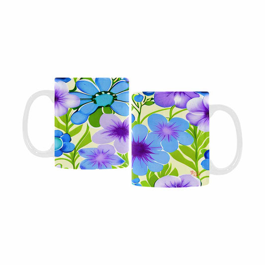 USA made Quality Mug, coffee mug, tea cup, Bright florals, Set 1, Design 122