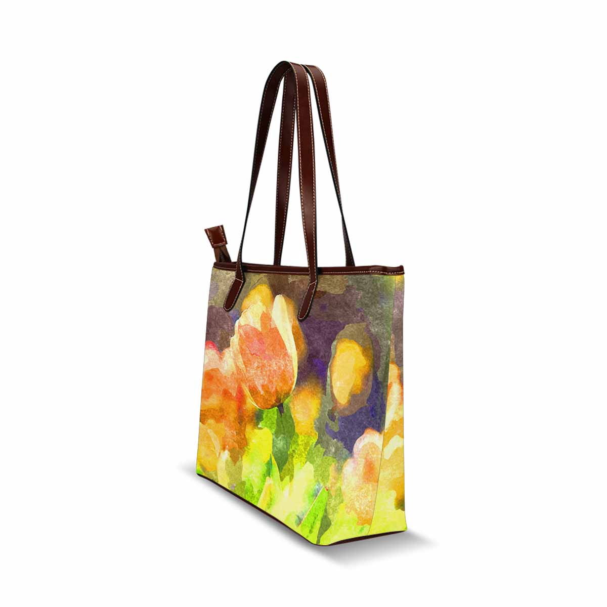 Classic Fabric handbag, watercolor floral, design 251