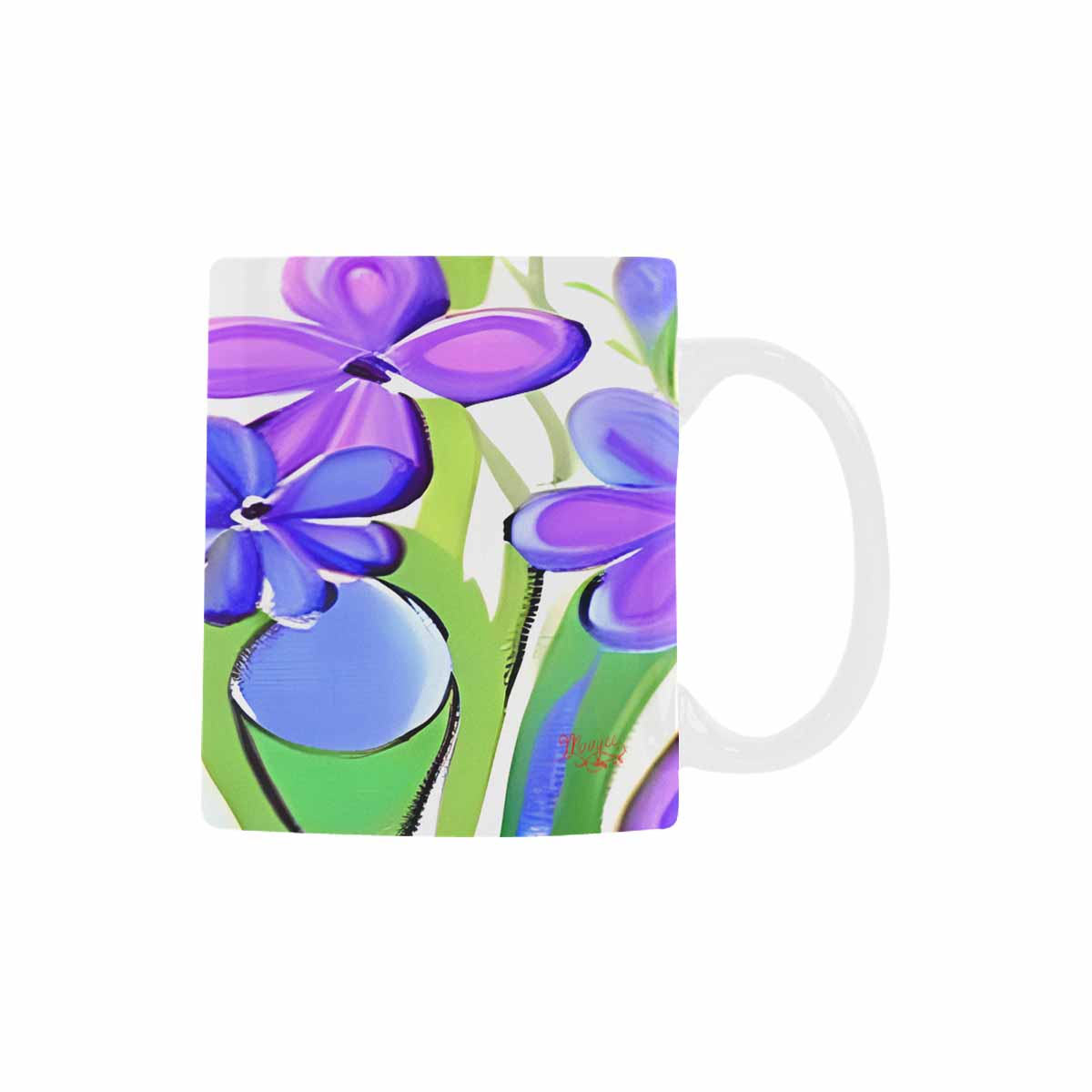 USA made Quality Mug, coffee mug, tea cup, Bright florals, Set 1, Design 57