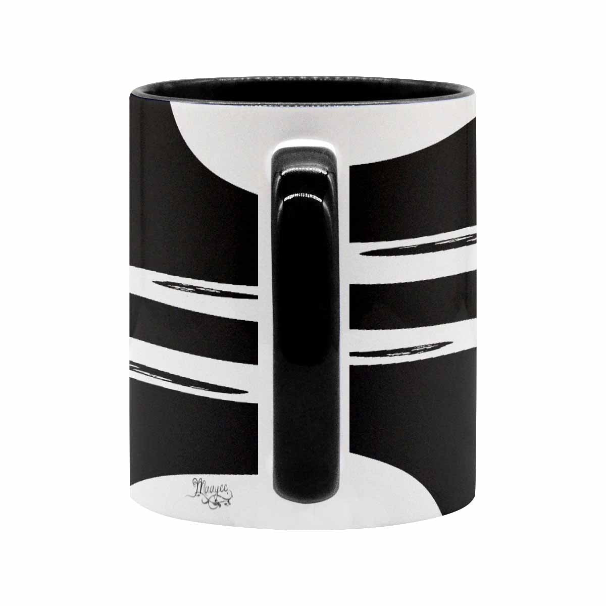 Coffee Mug, tea cup, black core, abstract, design 9