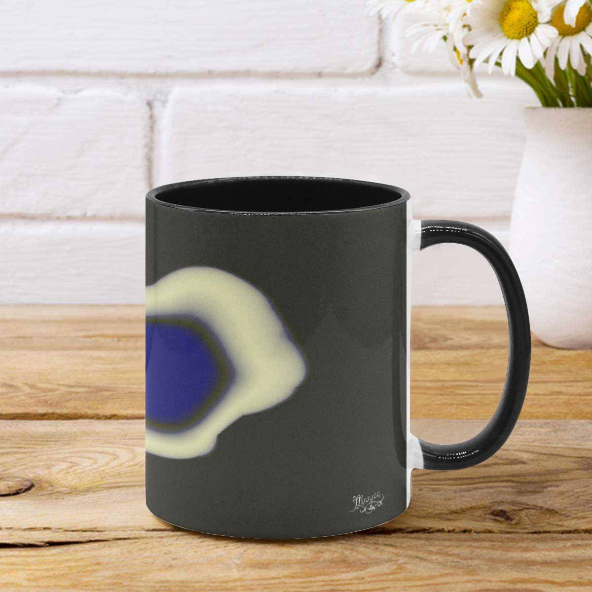 Coffee Mug, tea cup, black core, abstract, design 119