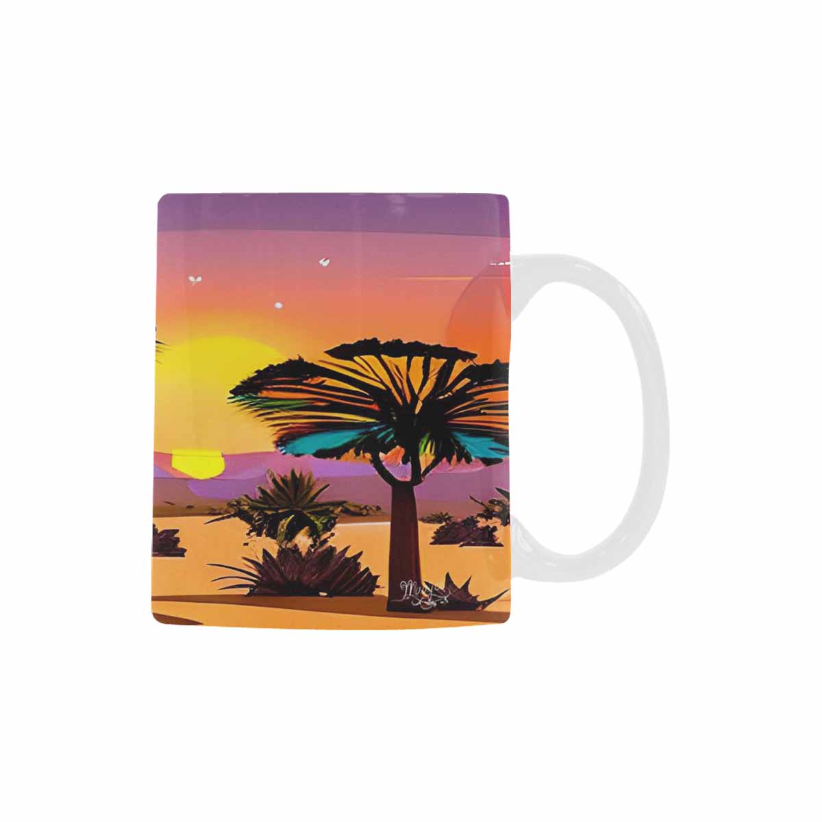 Coffee Mug, tea cup, desert scene, design 28