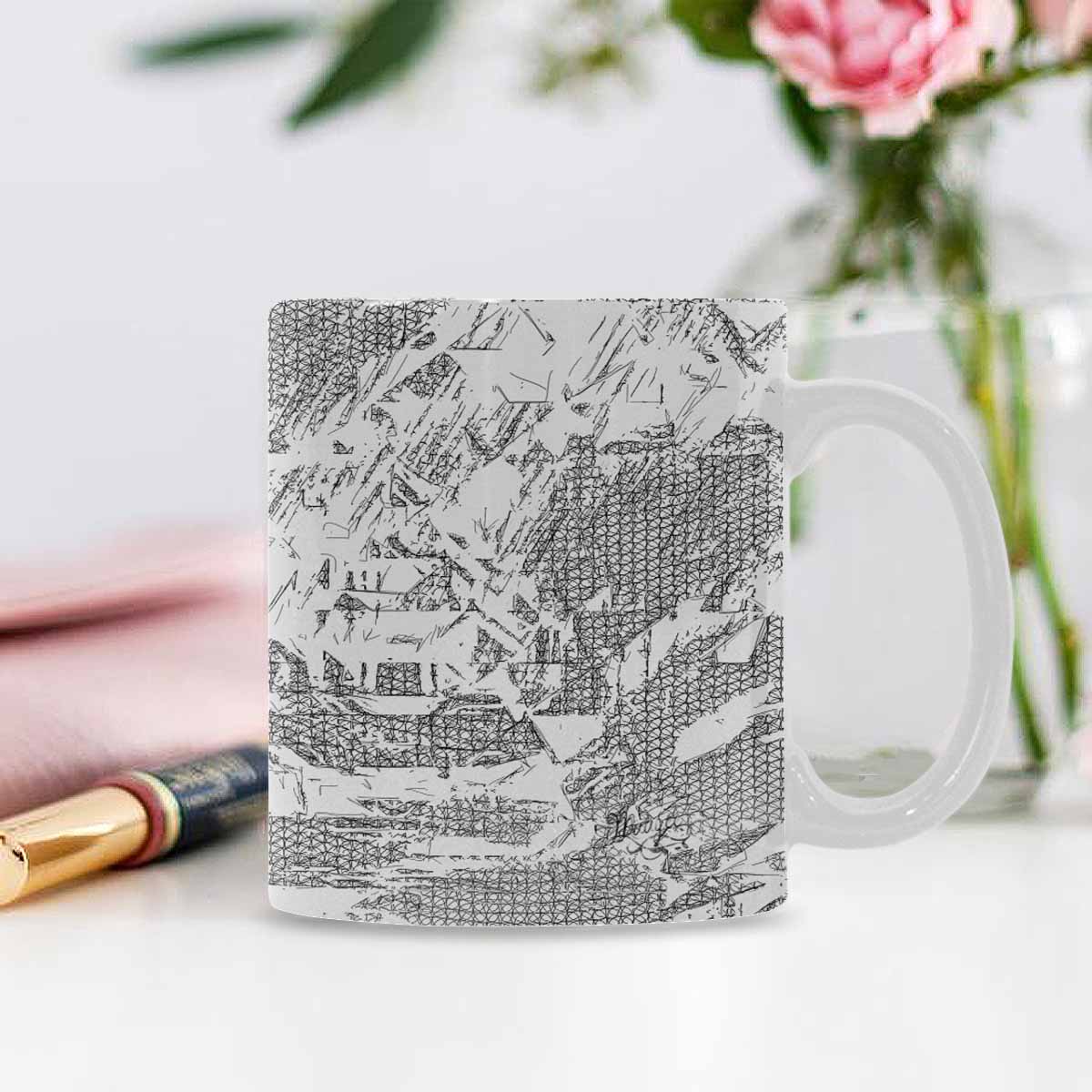 Quality Mug, coffee mug, tea cup, B & W Abstract, Set 1, design 81