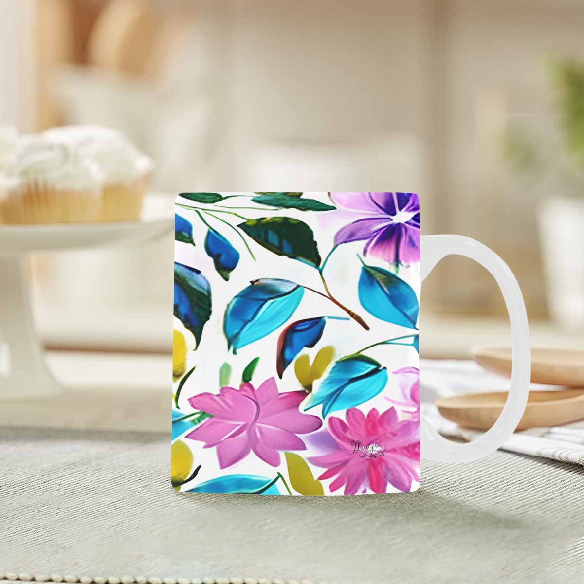 Quality Mug, coffee mug, tea cup, Bright florals, Set 1, Design 35