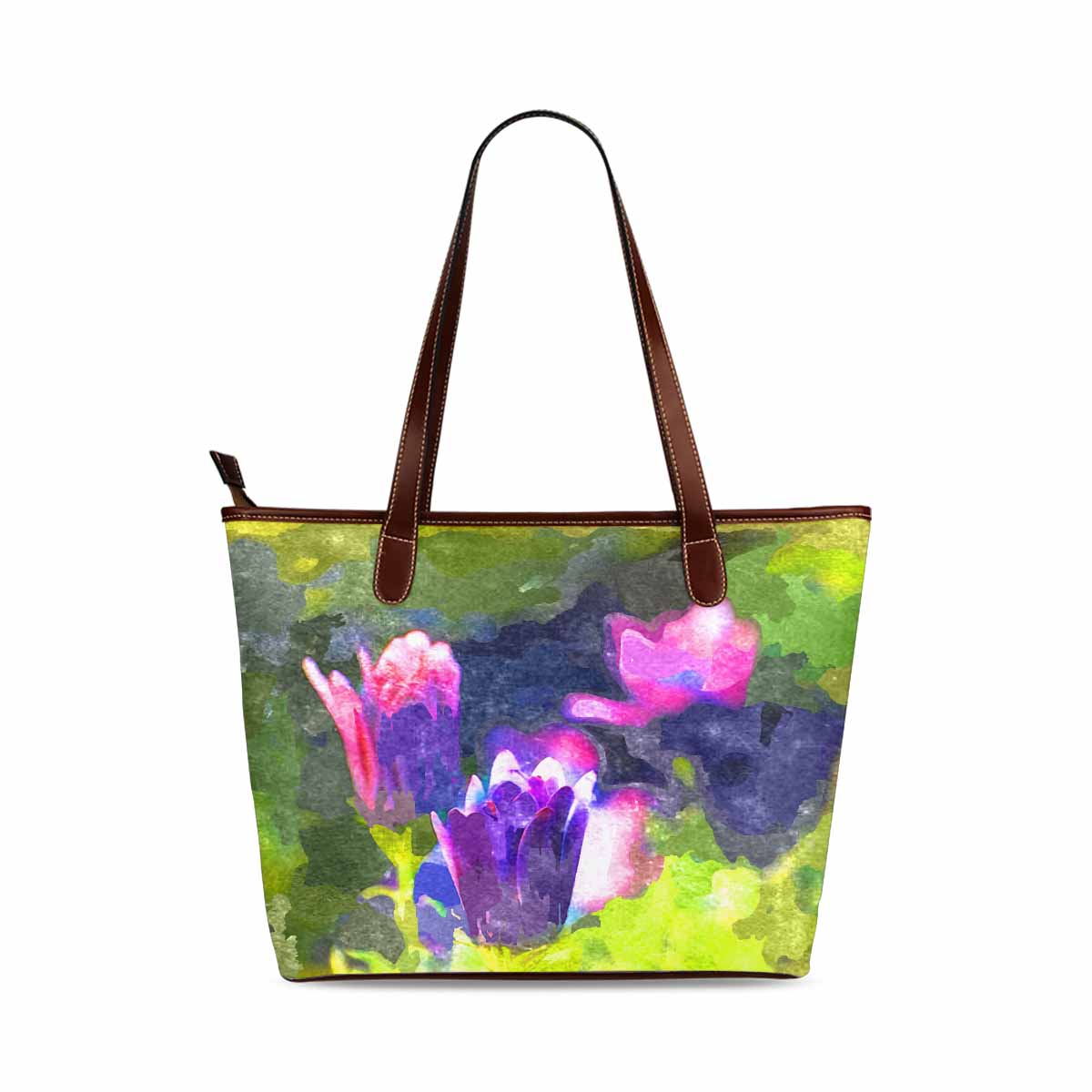 Classic Fabric handbag, watercolor floral, design 6