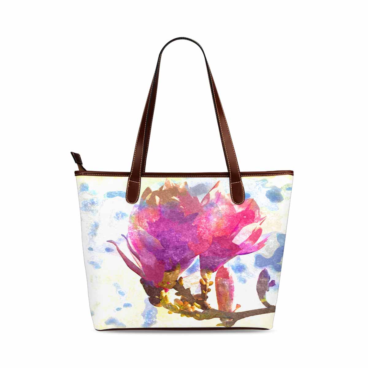 Classic Fabric handbag, watercolor floral, design 195