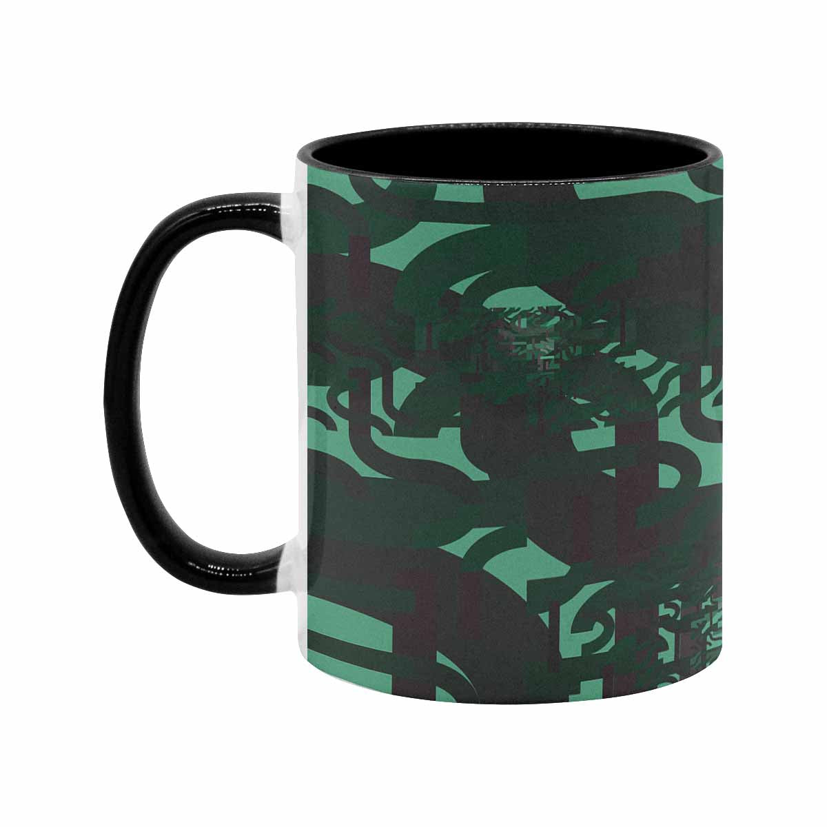 Coffee Mug, tea cup, black core, abstract, design 104