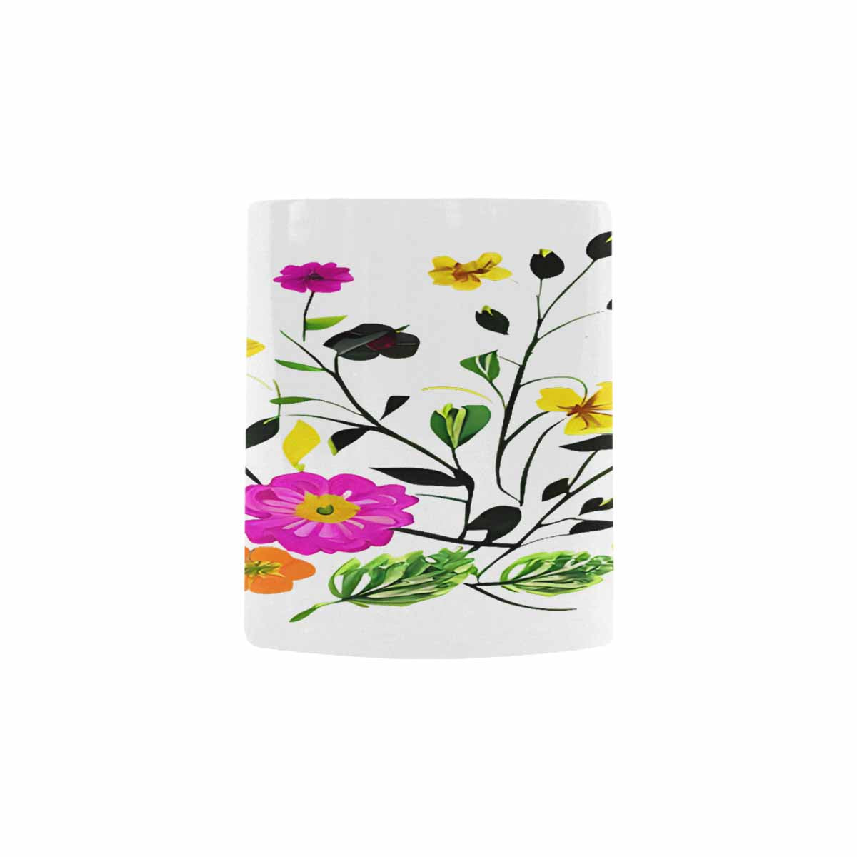 USA made Quality Mug, coffee mug, tea cup, Bright florals, Set 2, design 88