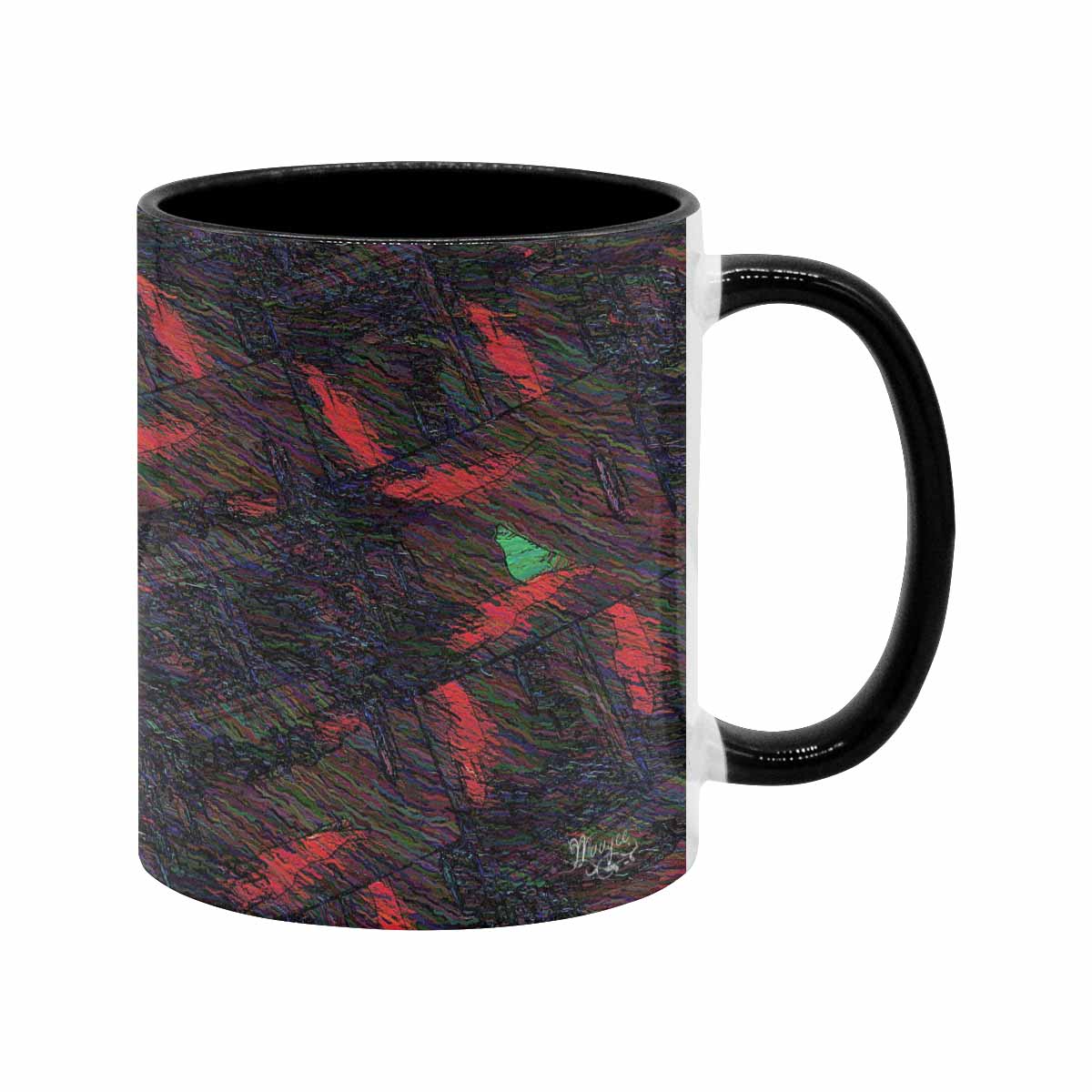 Coffee Mug, tea cup, black core, abstract, design 42