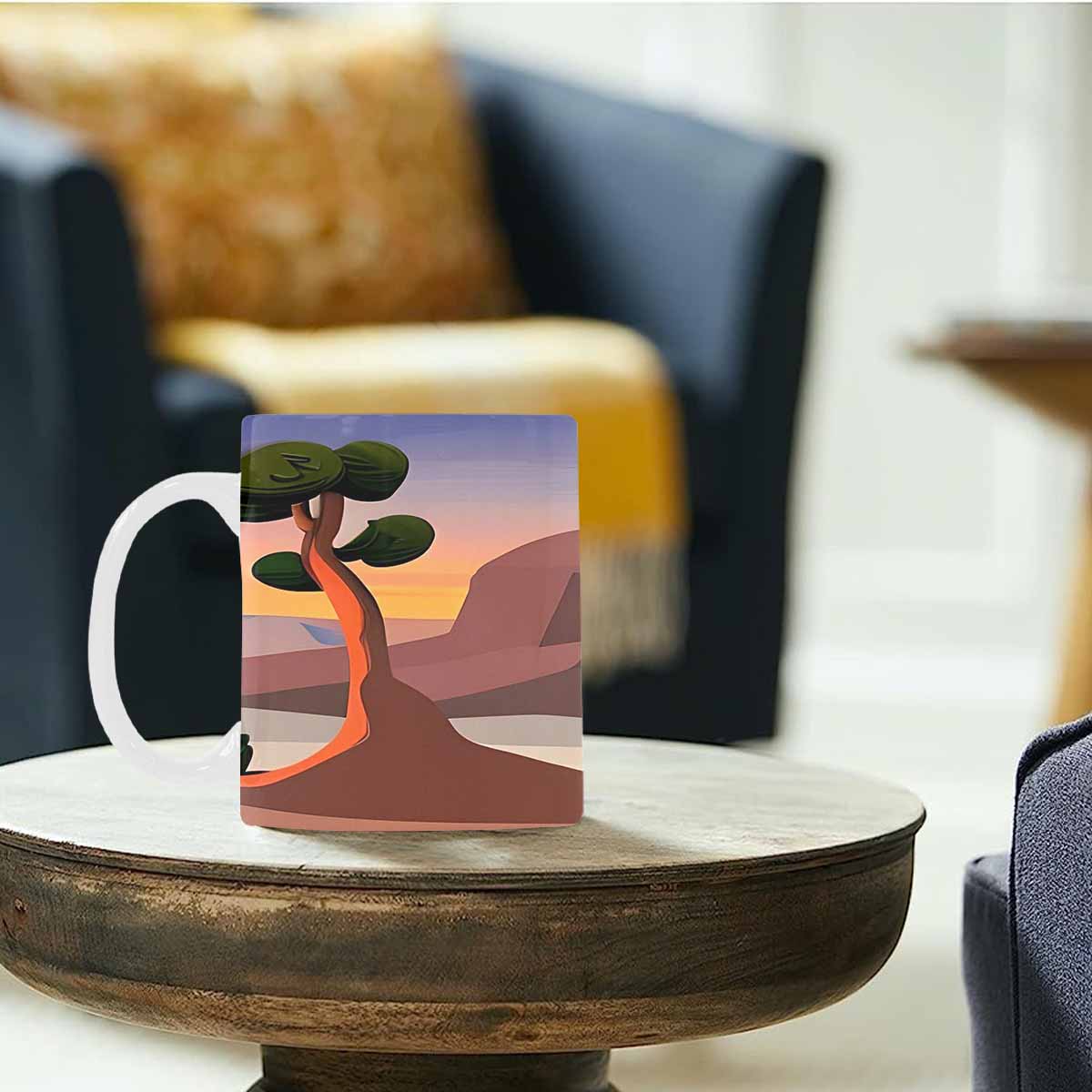 Coffee Mug, tea cup, desert scene, design 64