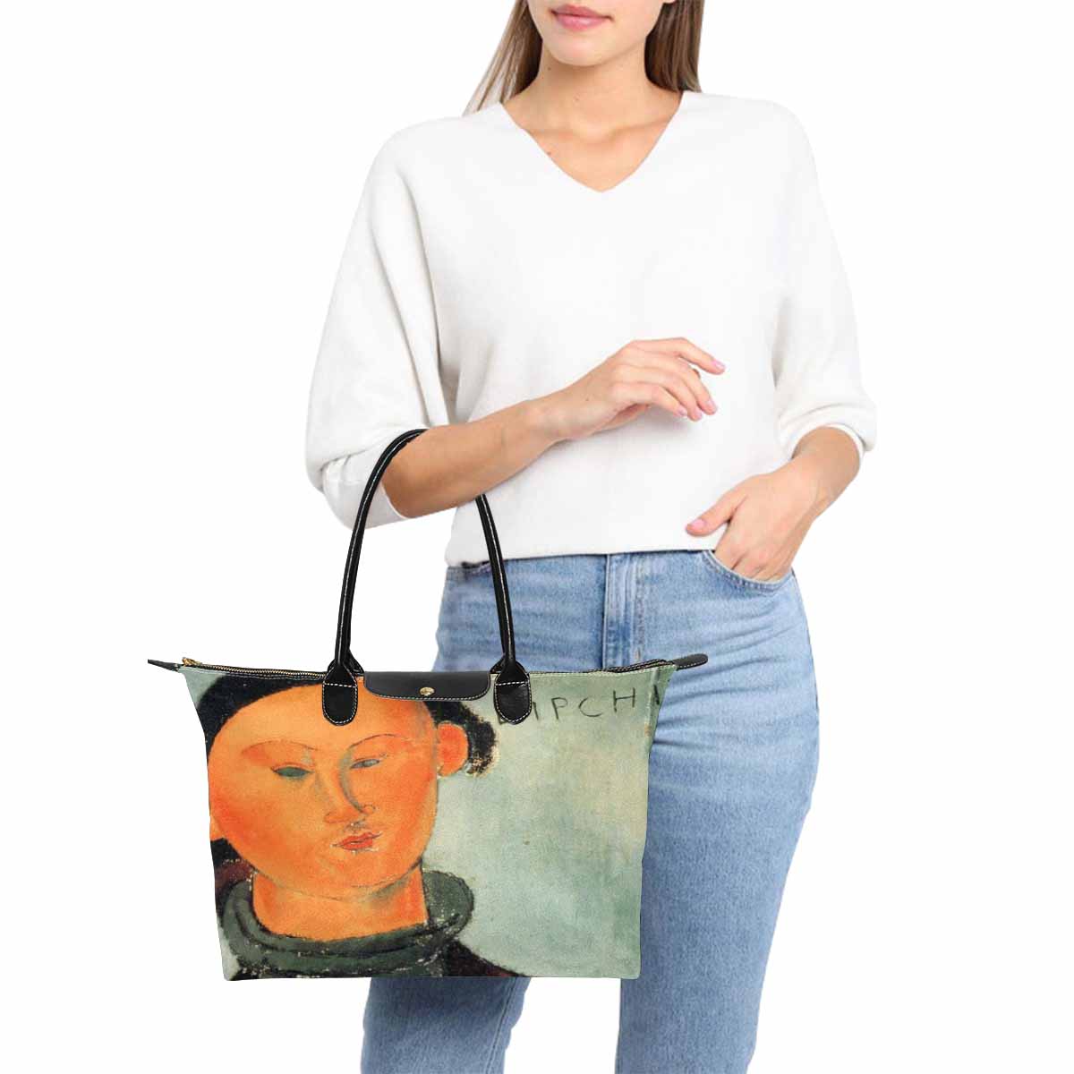 Classic handbag, Modigliani design, choice of 2 colors, Jacques Lipchitz and his woman version 1 & 2