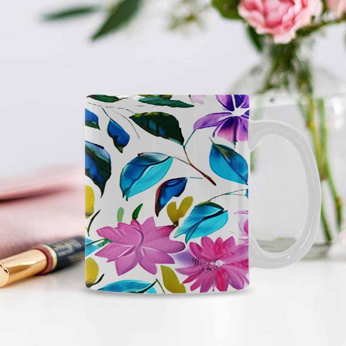 Quality Mug, coffee mug, tea cup, Bright florals, Set 1A, Design 35