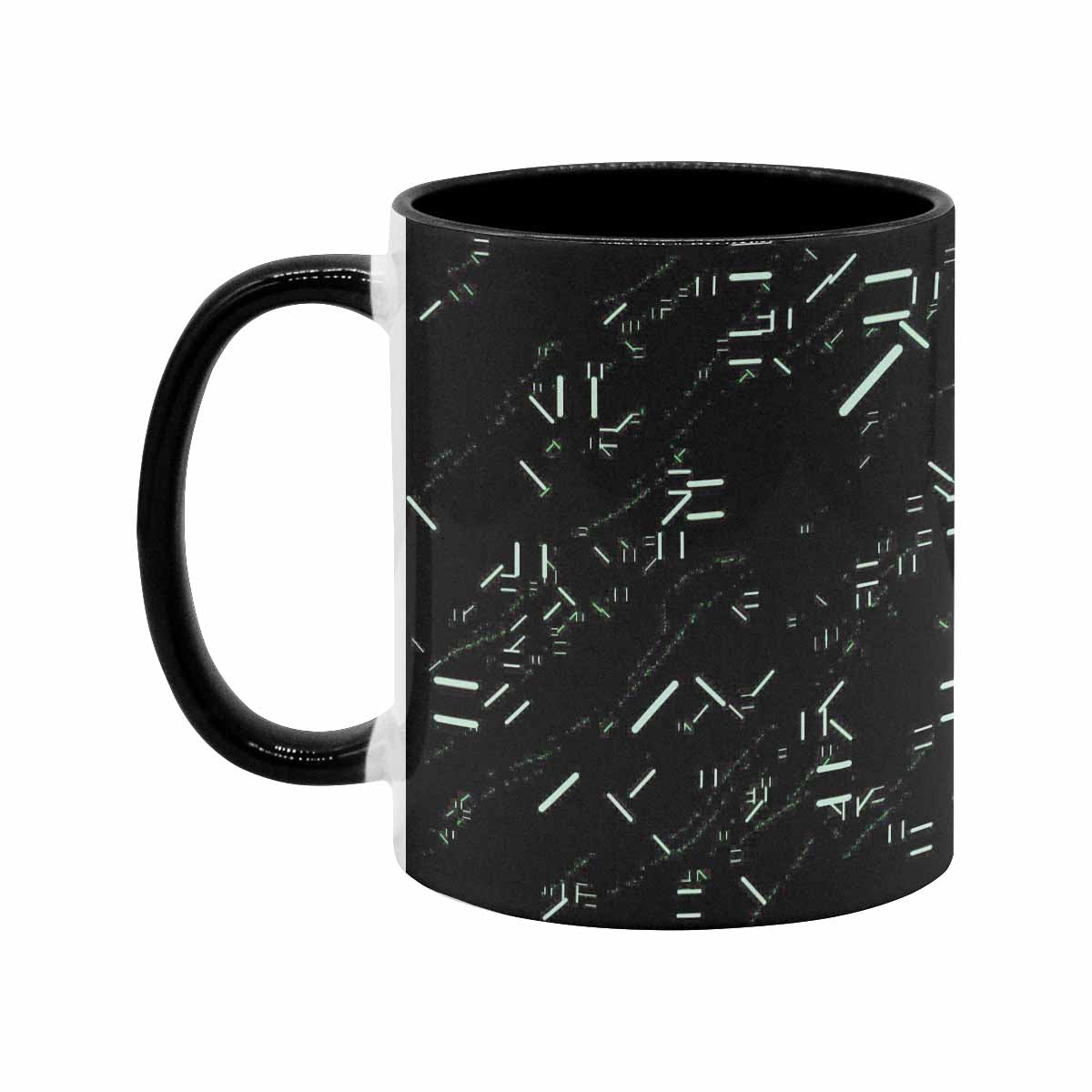 Coffee Mug, tea cup, black core, abstract, design 52