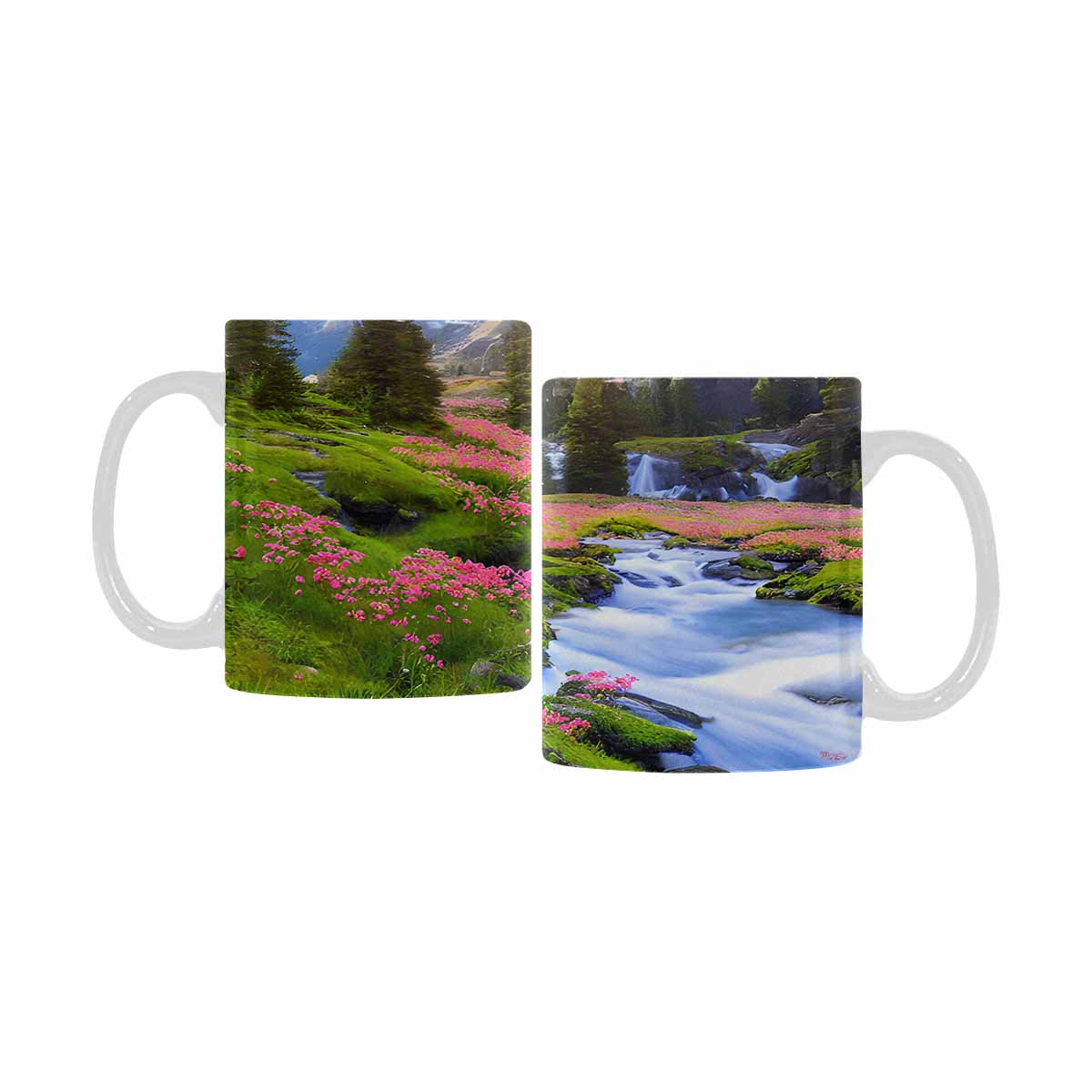 Rivers & Mountains Landscape mugs, set 1 design 14