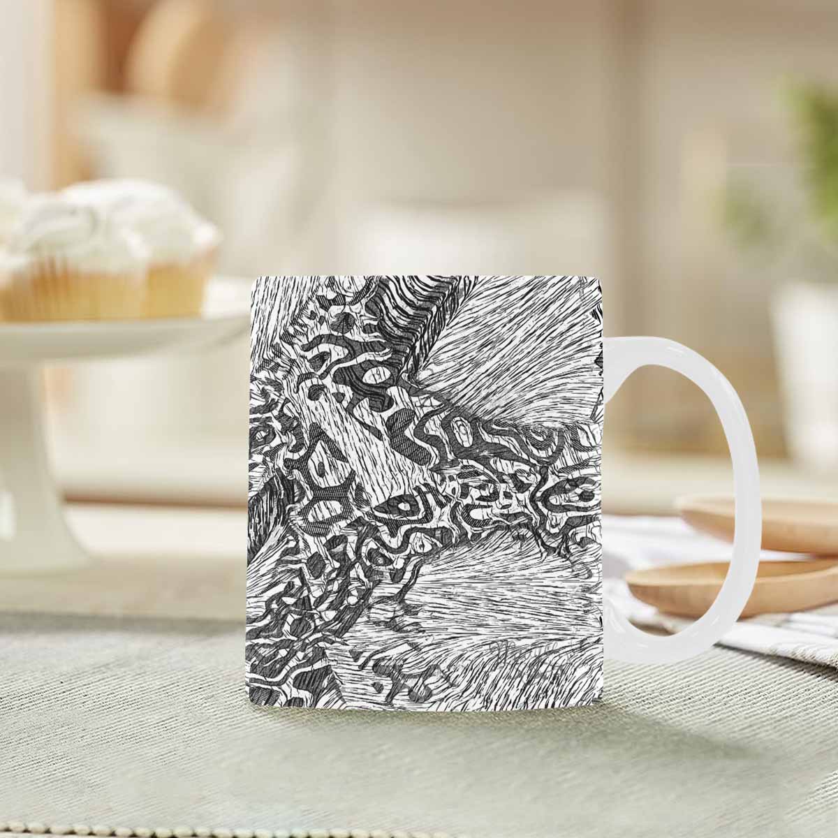 Quality Mug, coffee mug, tea cup, B & W Abstract, Set 1, design 69