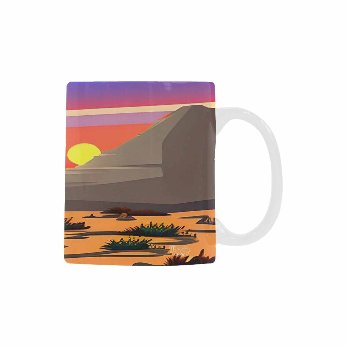 Coffee Mug, tea cup, desert scene, design 39