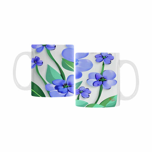 USA made Quality Mug, coffee mug, tea cup, Bright florals, Set 1, Design 55